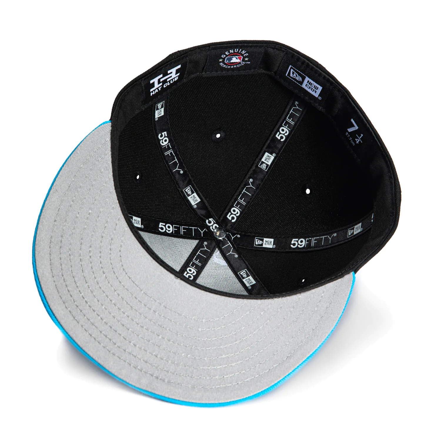 New Era 59Fifty Miami Marlins 2025 City Connect M Hat - Black, Neon Blue, Red - Image 2