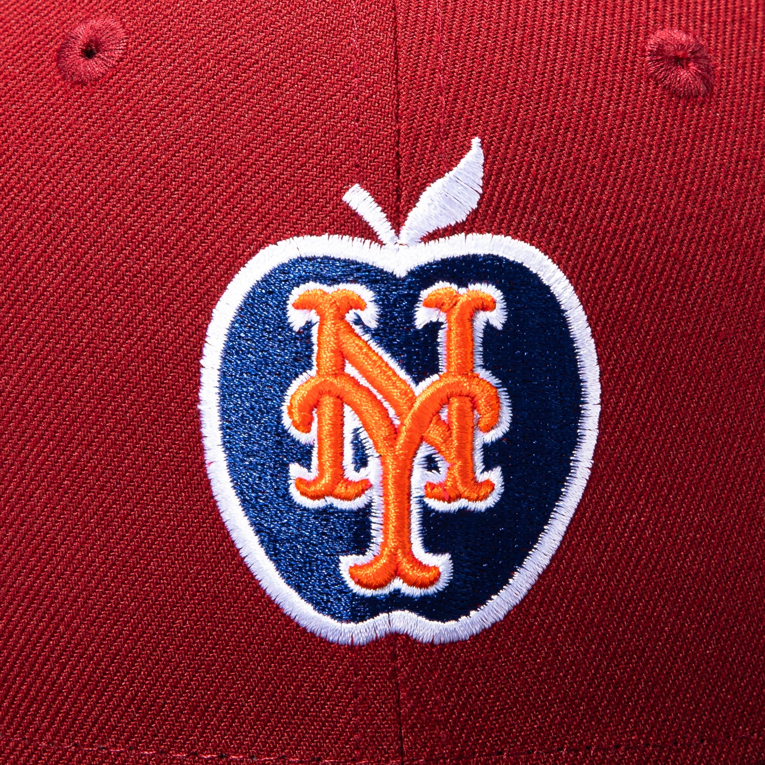 New Era 59Fifty New York Mets 25th Anniversary Stadium Patch Apple Hat - Cardinal, Graphite - Image 4