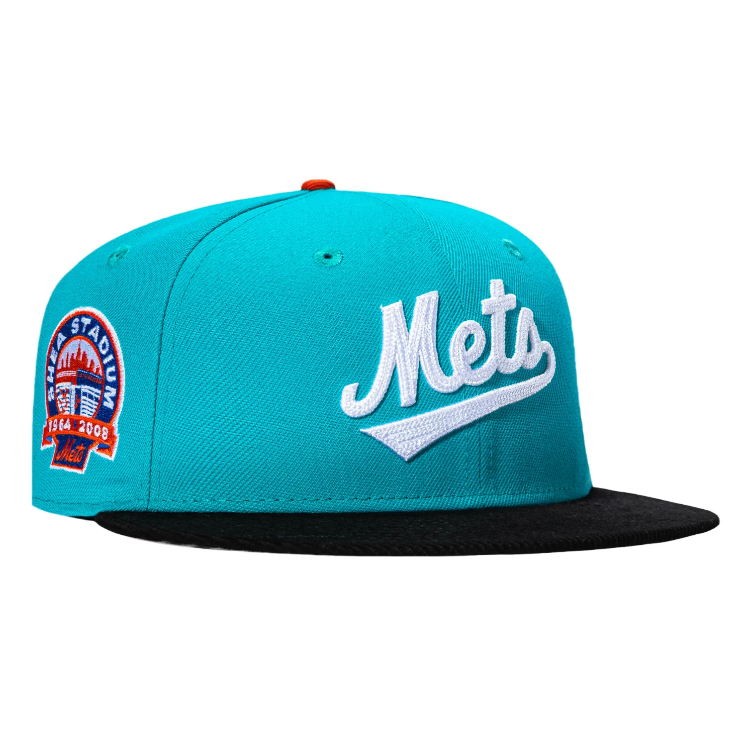 New Era 59Fifty New York Mets Shea Stadium Patch Script Hat - Teal, Black