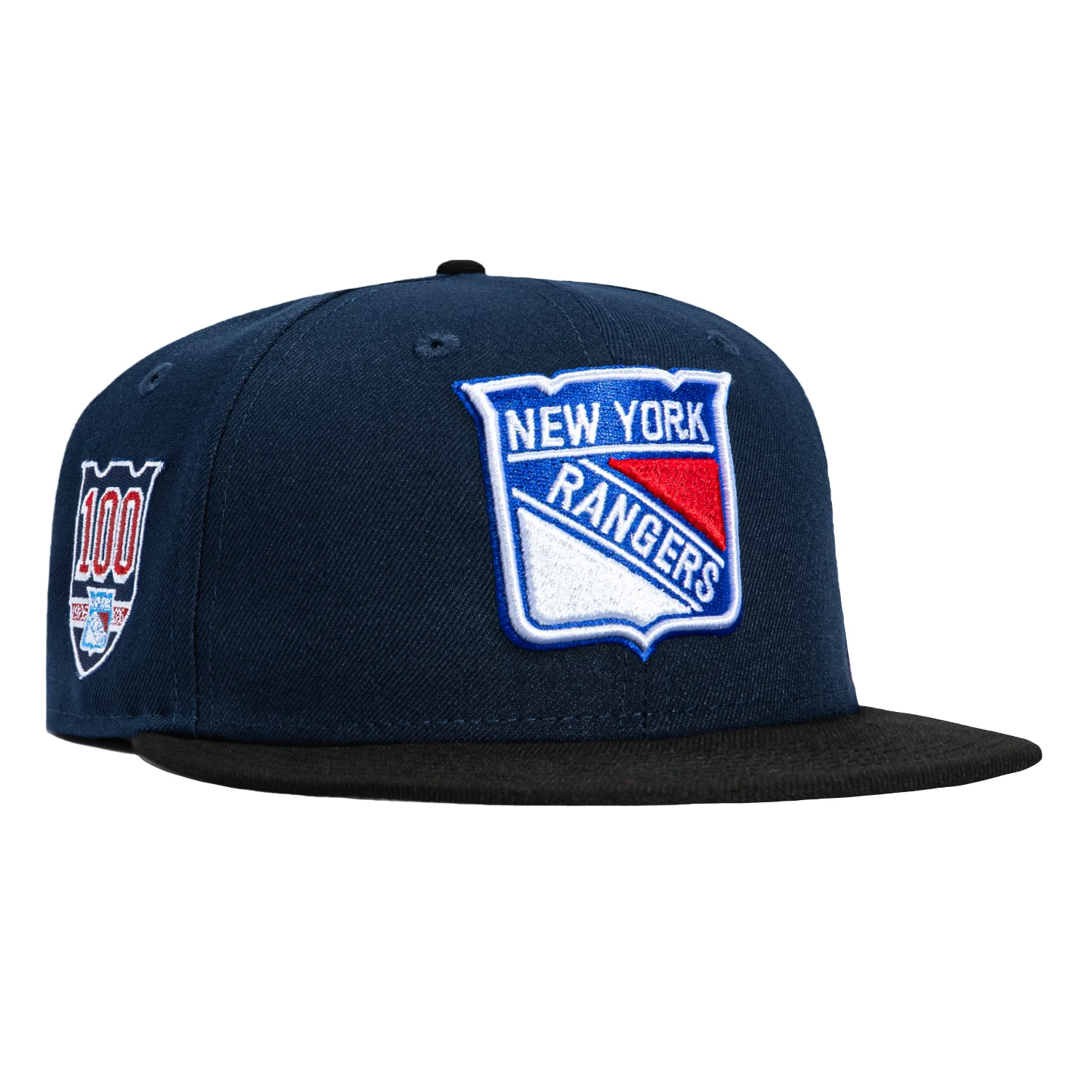 New Era 59Fifty New York Rangers 100th Anniversary Patch Hat - Navy, Black