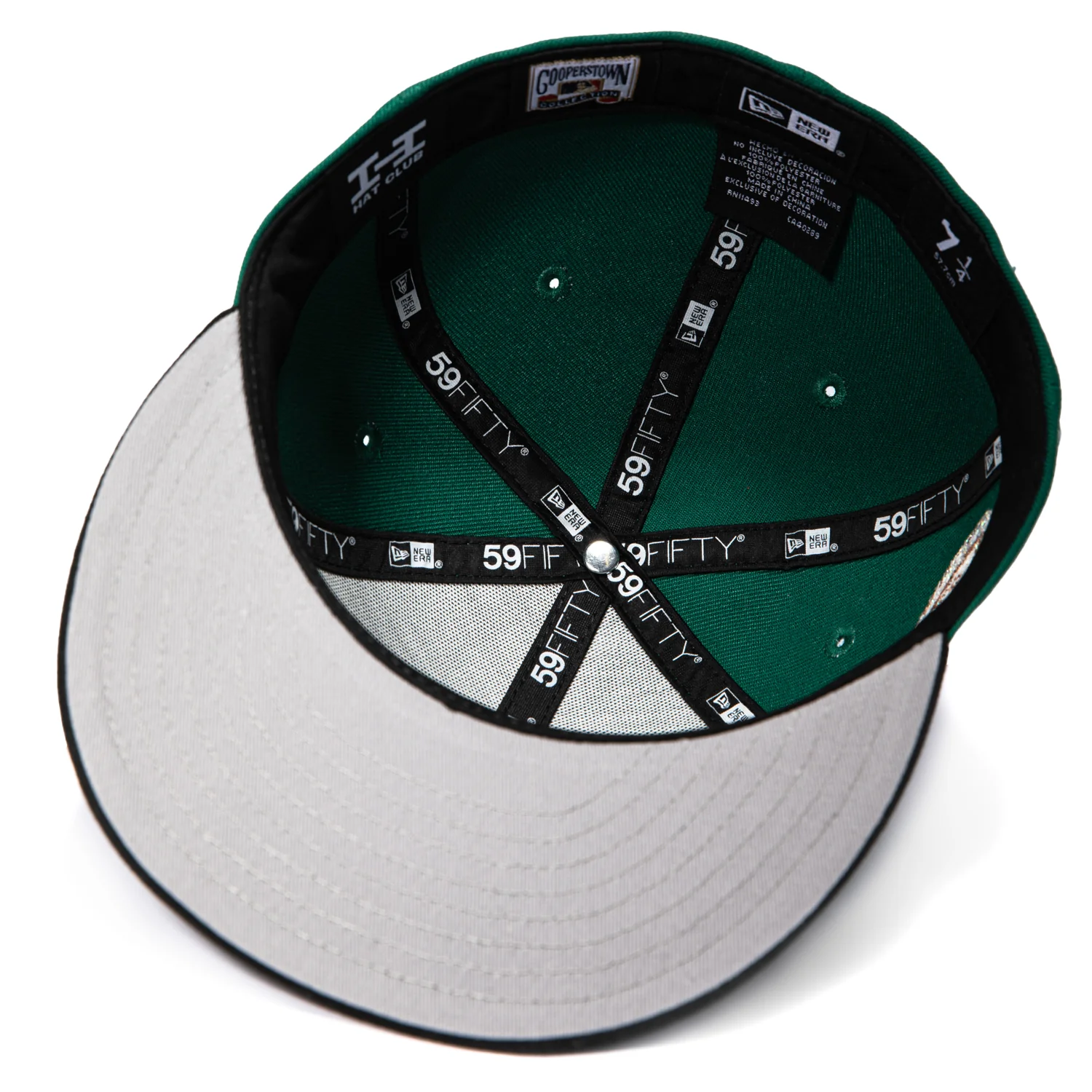 New Era 59Fifty Philadelphia Phillies Baseball Club Patch 1915 Old English Logo Hat - Green, Black, Metallic Silver - Image 2