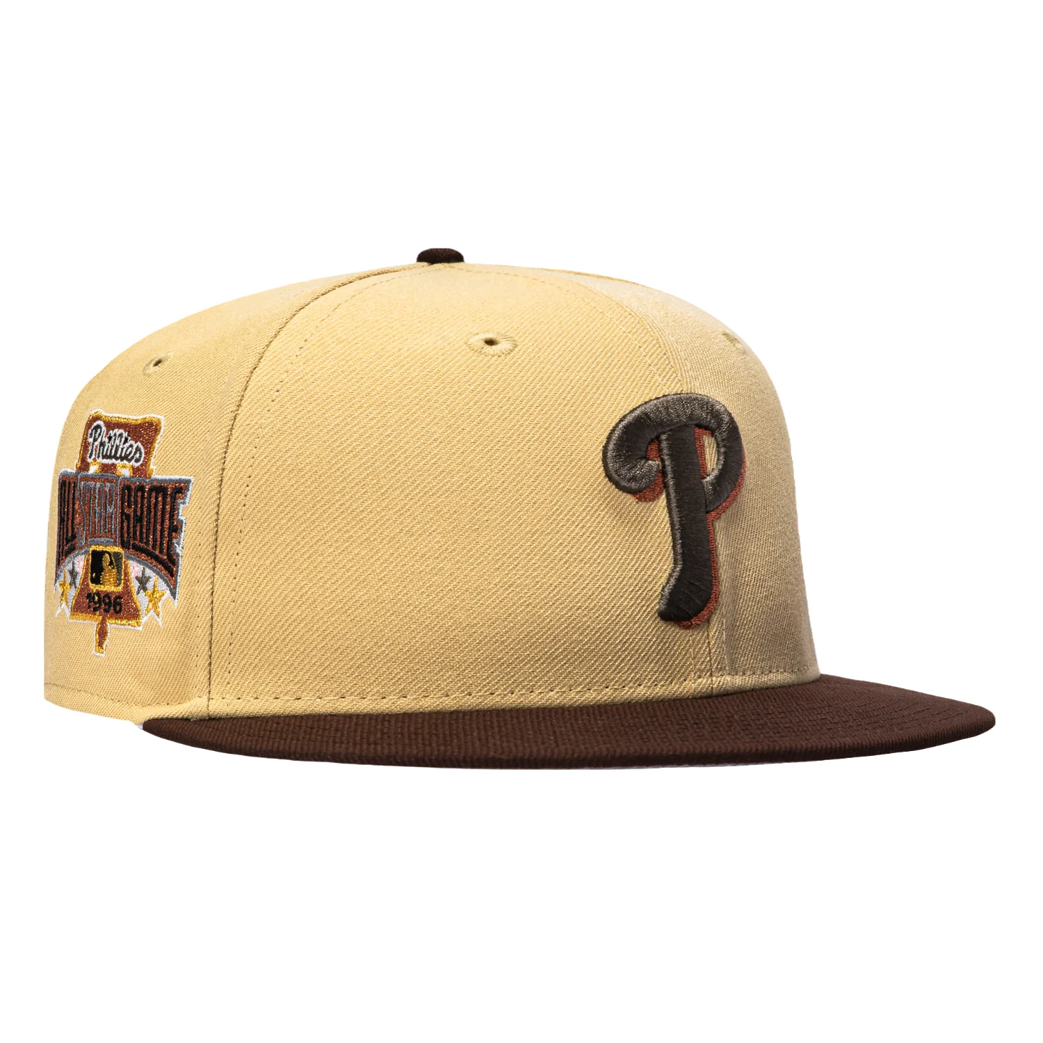 New Era 59Fifty Philadelphia Phillies 1996 All Star Game Patch Shadow Hat - Tan, Brown