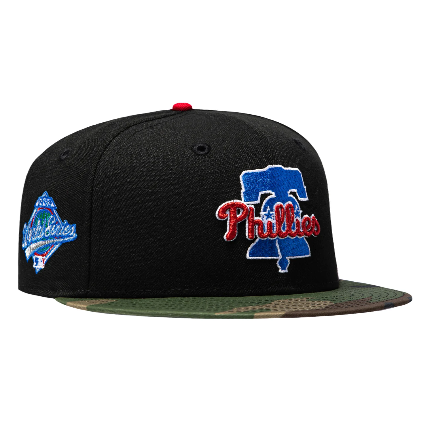 New Era 59Fifty Philadelphia Phillies 1993 World Series Patch Logo Hat - Black, Camo