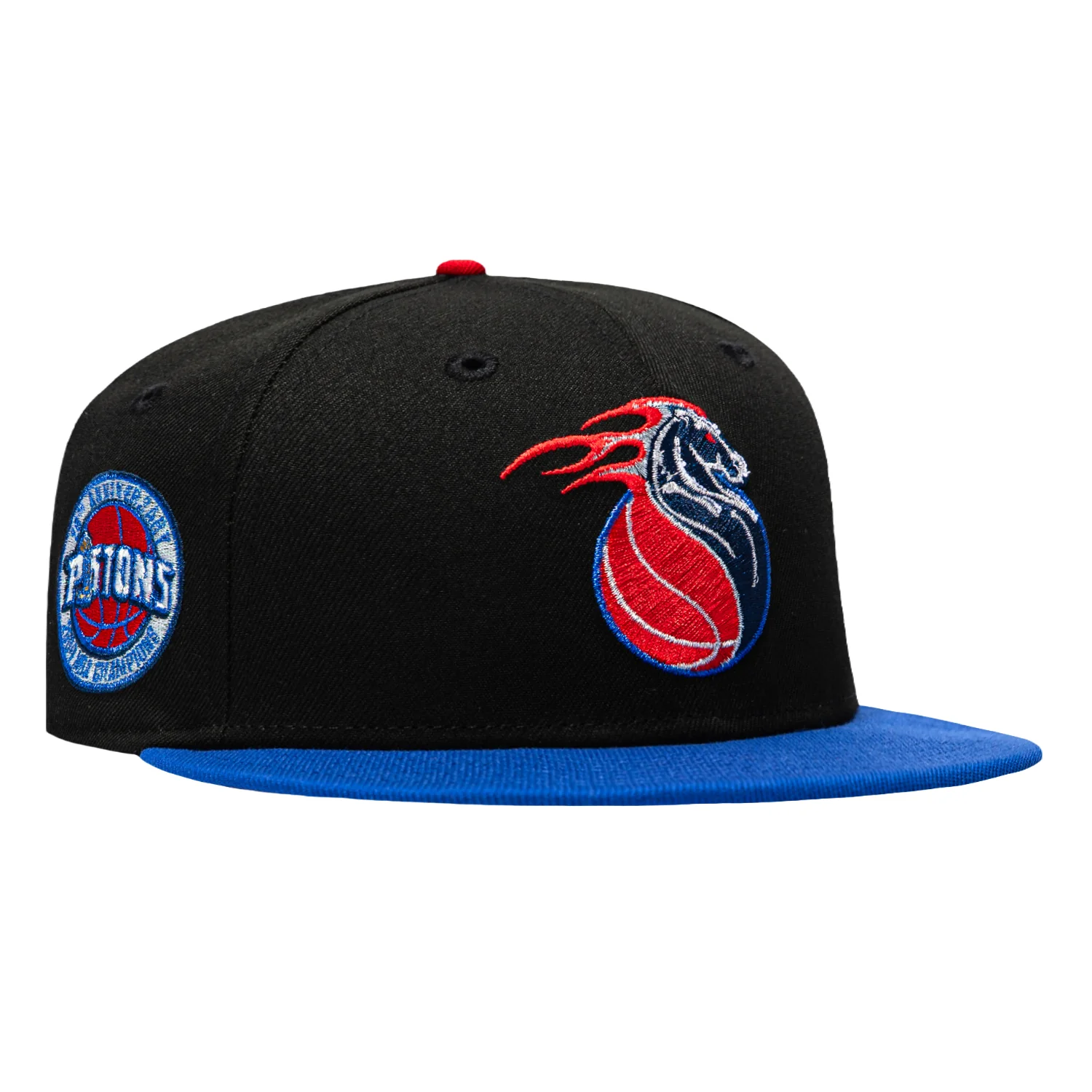 New Era 59Fifty Detroit Pistons 20th Anniversary Champions Patch 1996 Alternate Hat - Black, Royal
