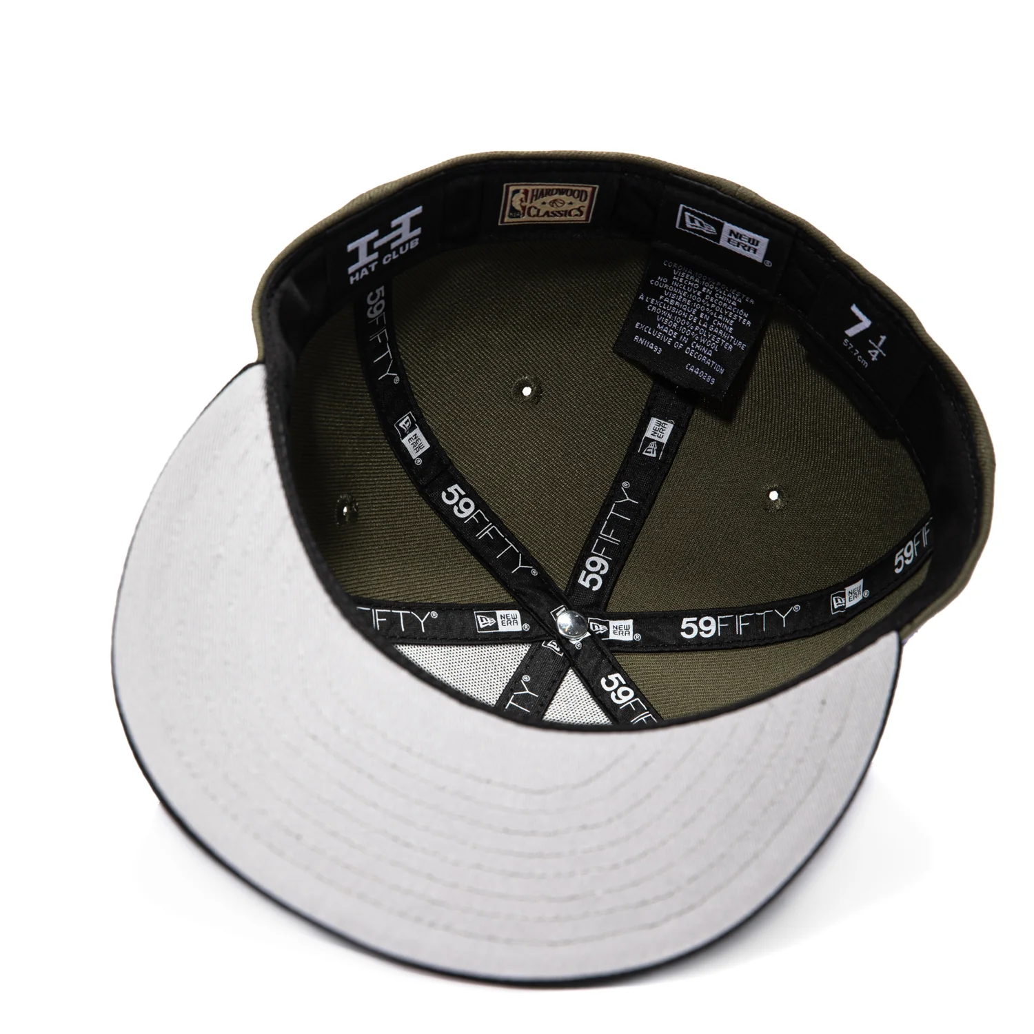 New Era 59Fifty Detroit Pistons NBA 50th Anniversary Patch 1996 Alternate Hat - Olive, Black - Image 2