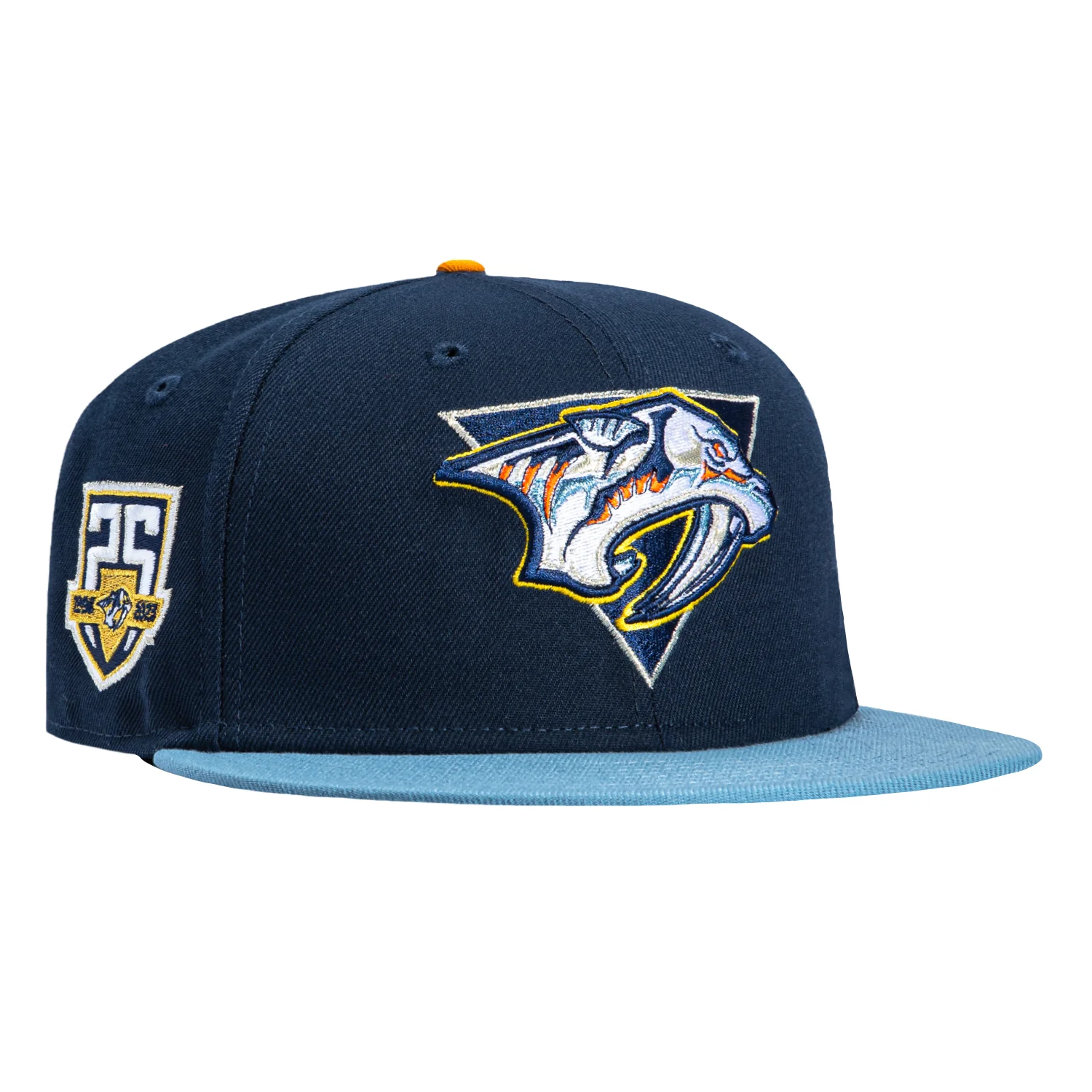 New Era 59Fifty Nashville Predators 25th Anniversary Patch 1998 Logo Hat - Navy, Indigo