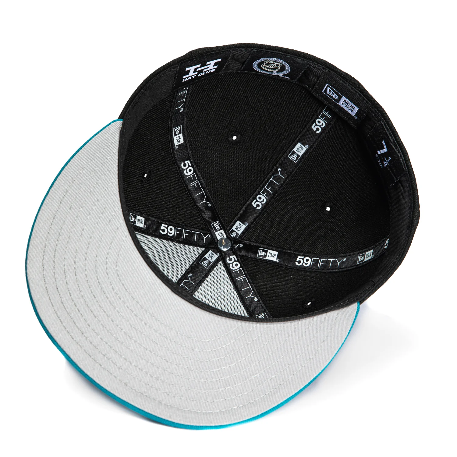 New Era 59Fifty San Jose Sharks 1991 Alternate Hat - Black, Teal - Image 2