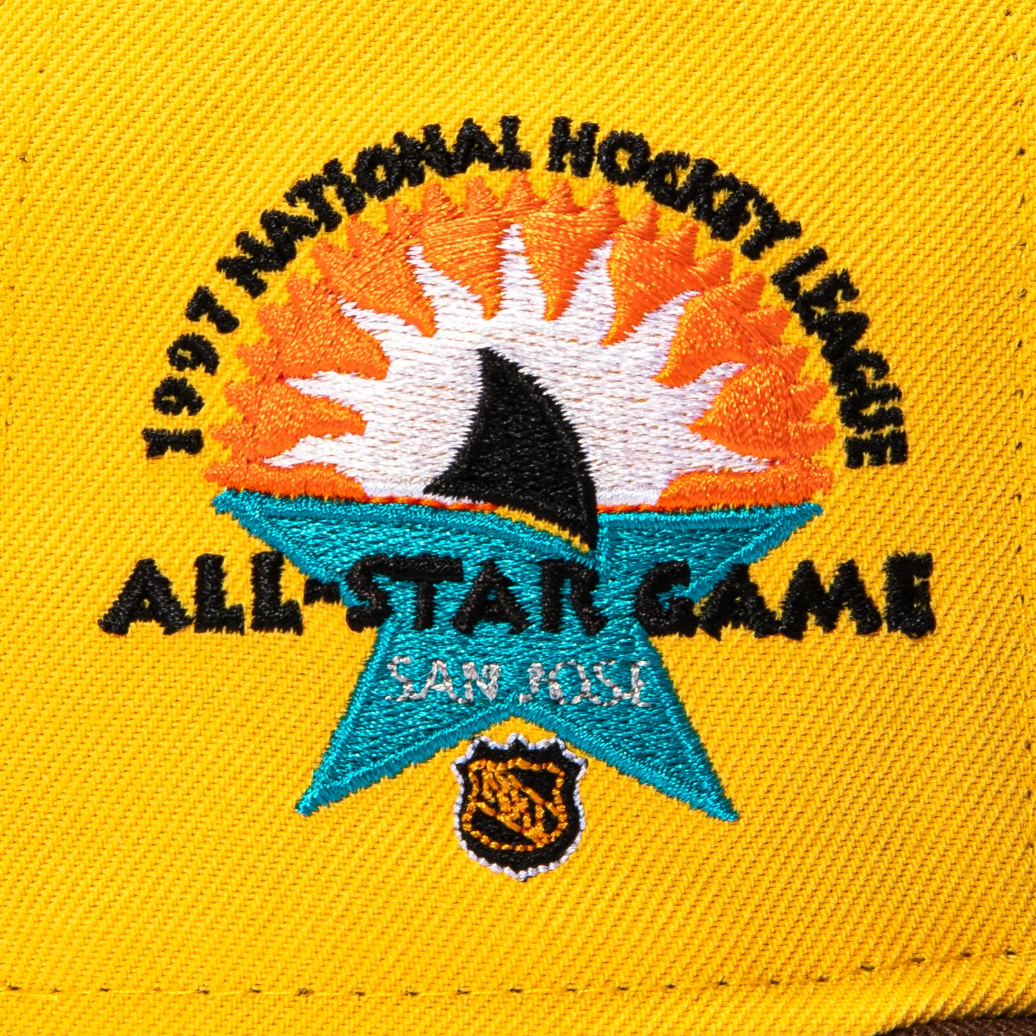 New Era 59Fifty San Jose Sharks 1997 All Star Game Patch Hat - Gold, Brown - Image 5