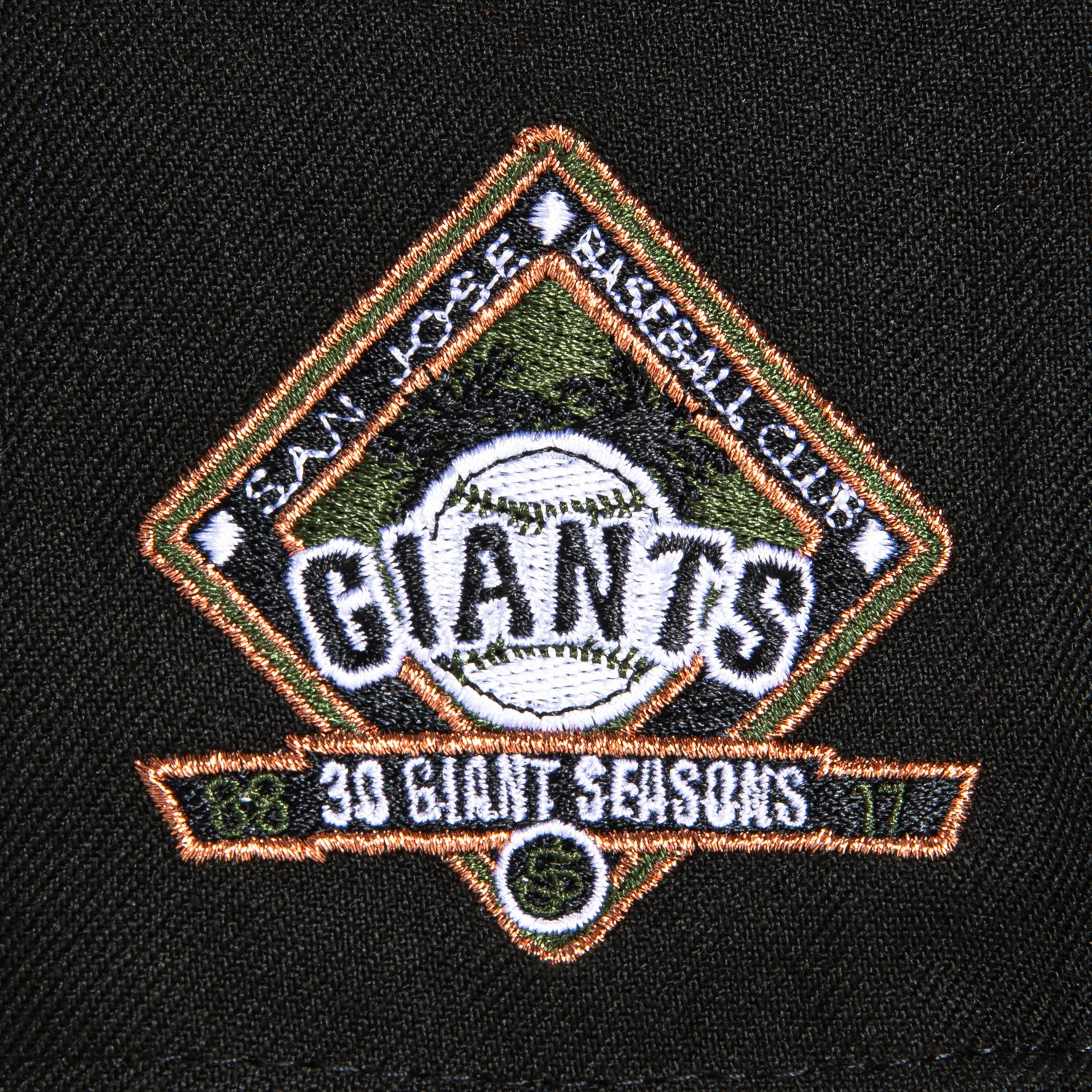 New Era 59Fifty San Jose Giants 30th Anniversary Patch Hat - Black, Olive, Metallic Copper - Image 5