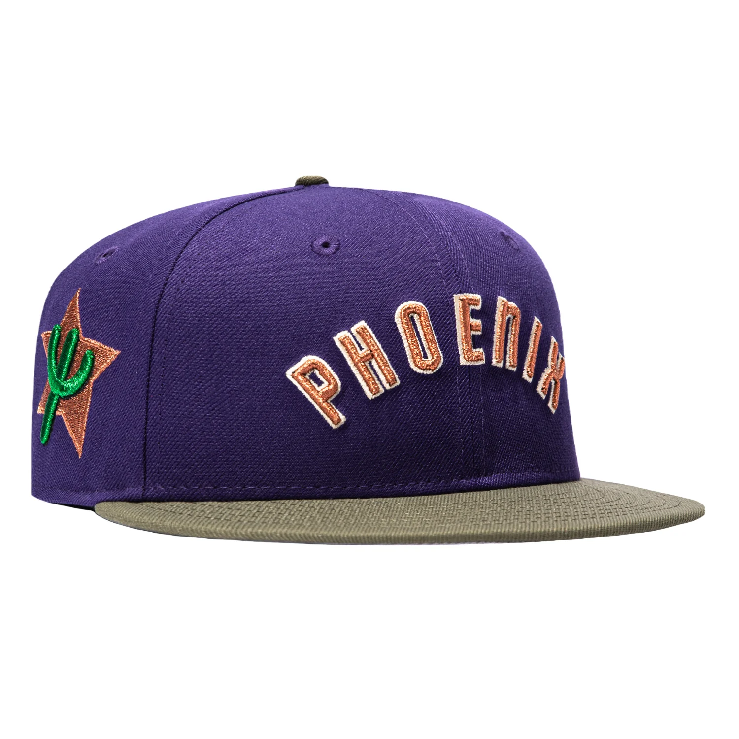 New Era 59Fifty Phoenix Suns 1973 Logo Patch Word Hat - Purple, Olive