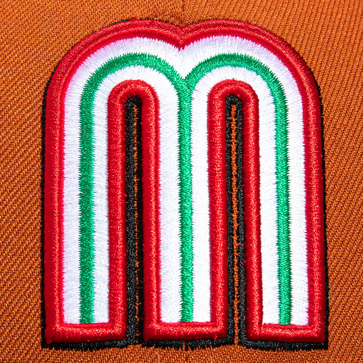 New Era 59Fifty Mexico World Baseball Classic Mexico Flag Patch Hat - Burnt Orange, Green - Image 4
