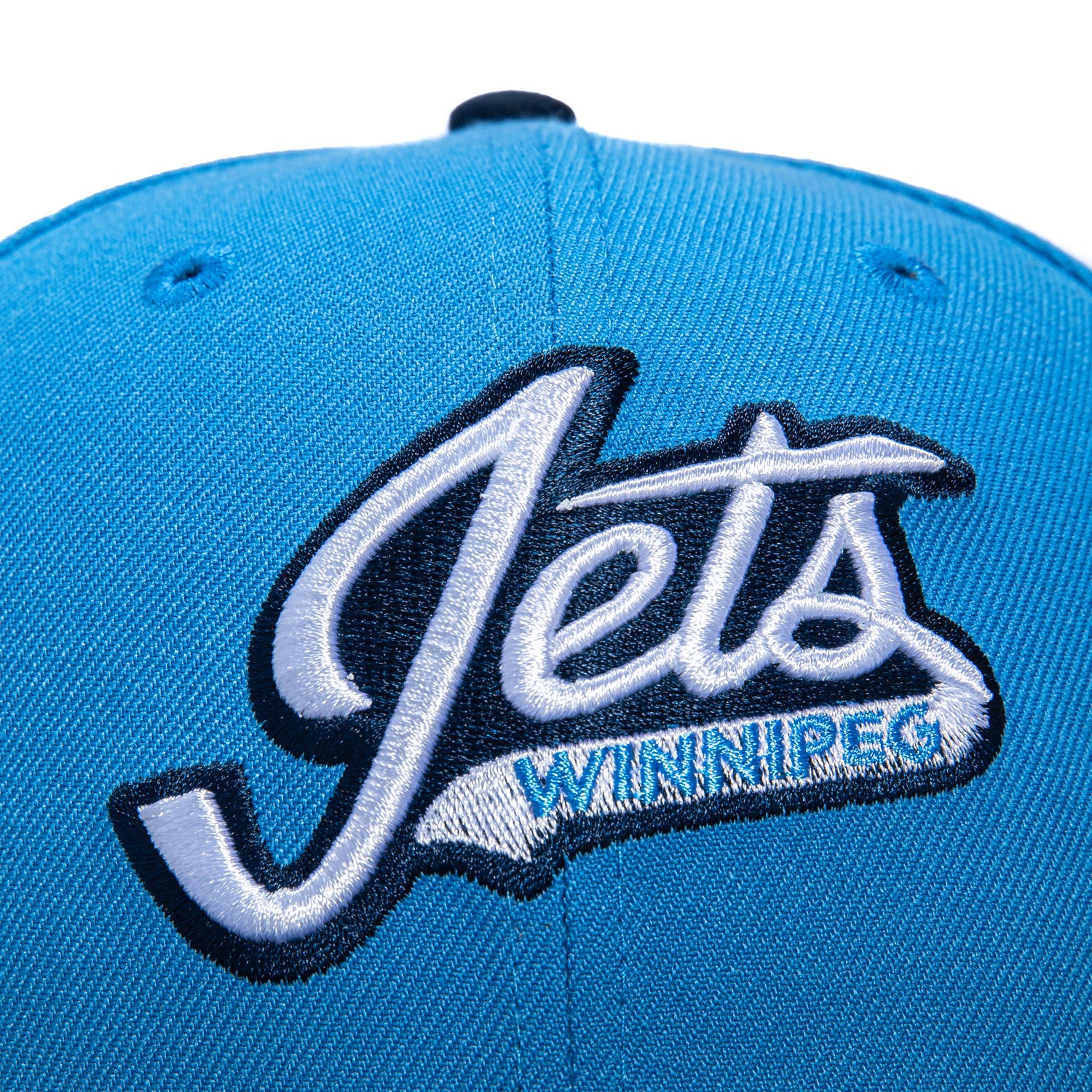 New Era 59Fifty Winnipeg Jets 15th Anniversary Patch Script Hat - Royal, Navy - Image 4