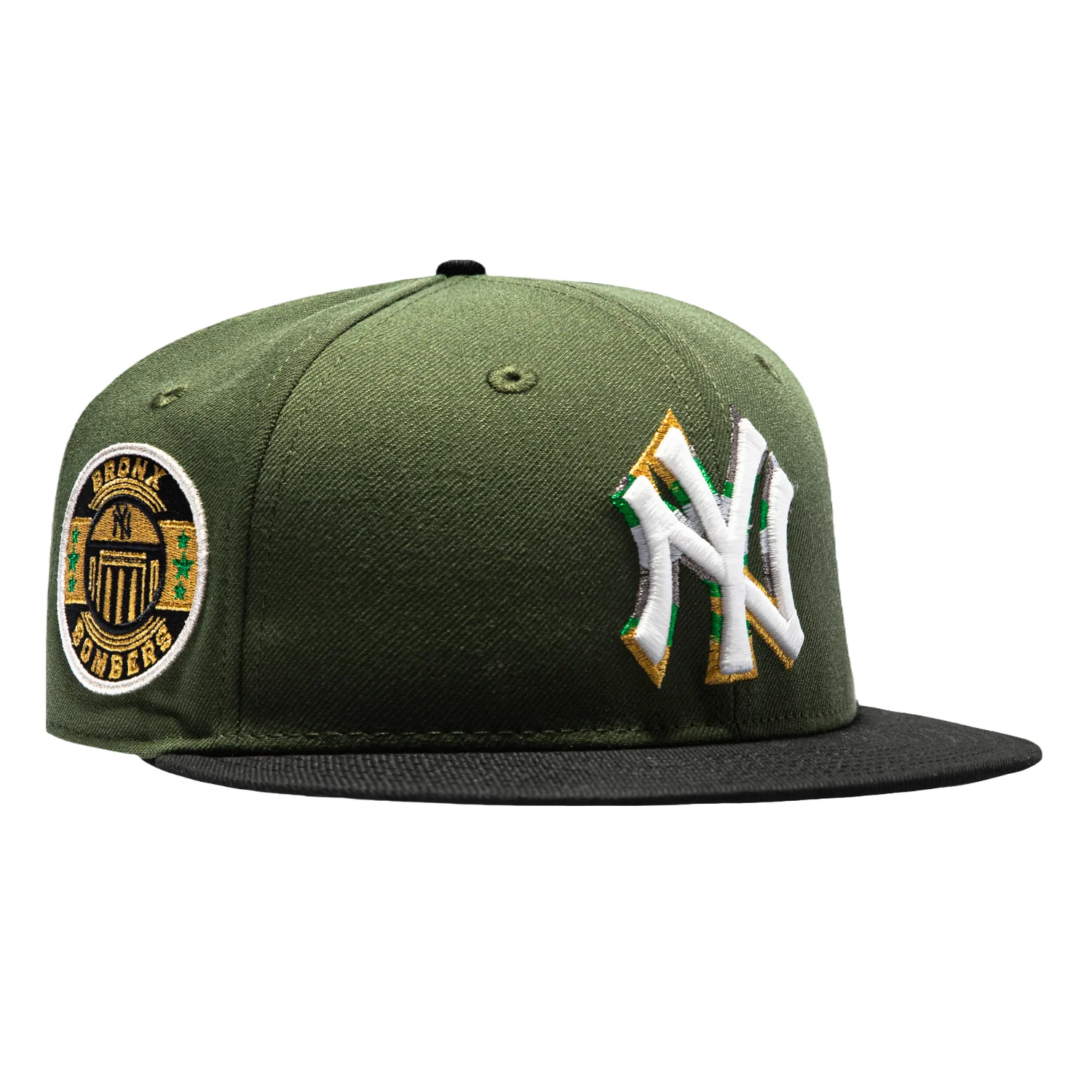 New Era 59Fifty New York Yankees Bronx Bombers Patch Hat - Olive, Black