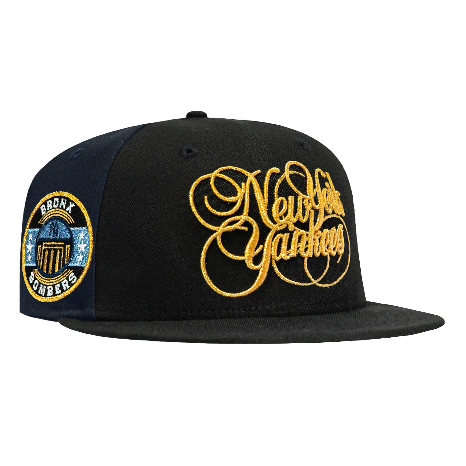 New Era 59Fifty New York Yankees Bronx Bombers Patch Script Hat - Navy, Black