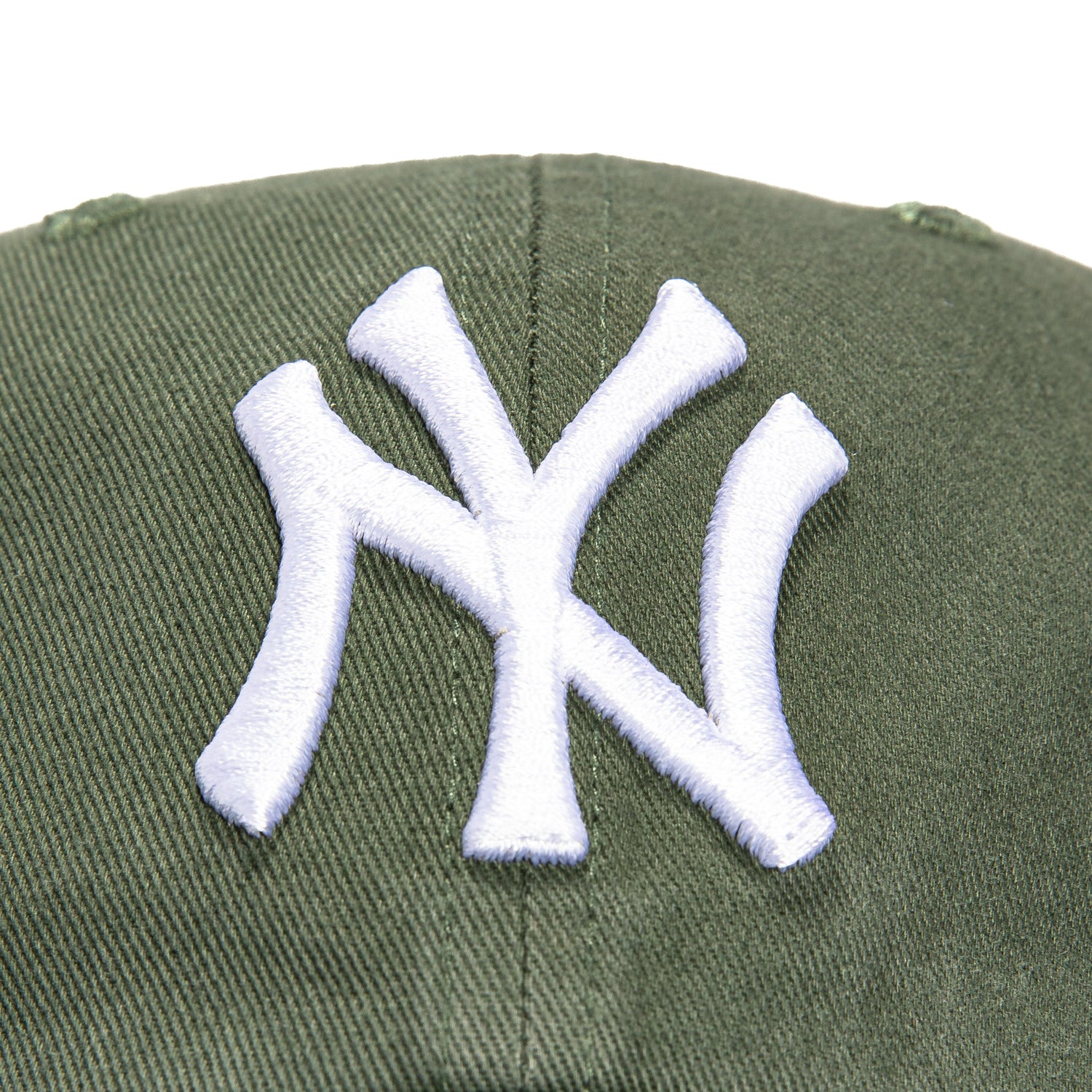 47 Brand New York Yankees Cleanup Adjustable Hat - Moss Green, White - Image 3