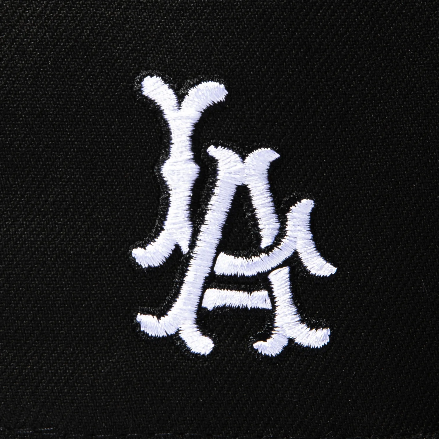New Era 59Fifty Los Angeles Angels LA Logo Patch Old English Hat - Black, White - Image 5