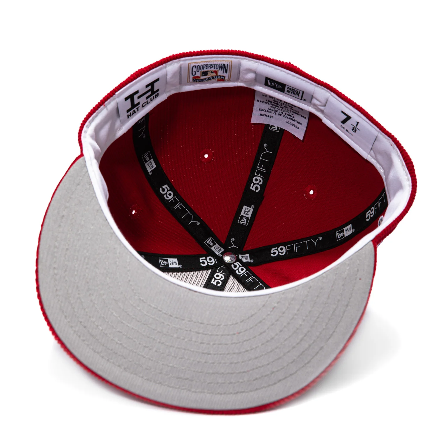 New Era 59Fifty Atlanta Braves 30th Anniversary Patch Corduroy Hat - Red, White, Metallic Silver - Image 2