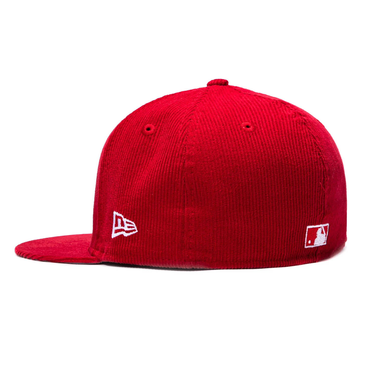 New Era 59Fifty Atlanta Braves 30th Anniversary Patch Corduroy Hat - Red, White, Metallic Silver - Image 3