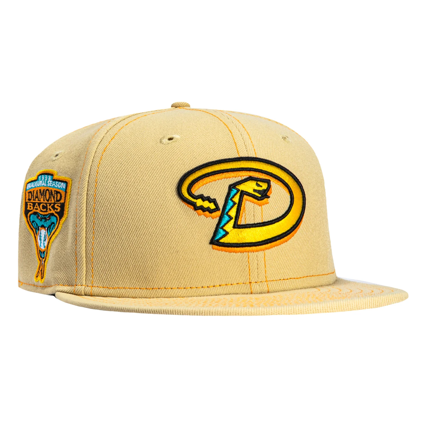 New Era 59Fifty Arizona Diamondbacks Inaugural Patch D Hat - Tan, Yellow
