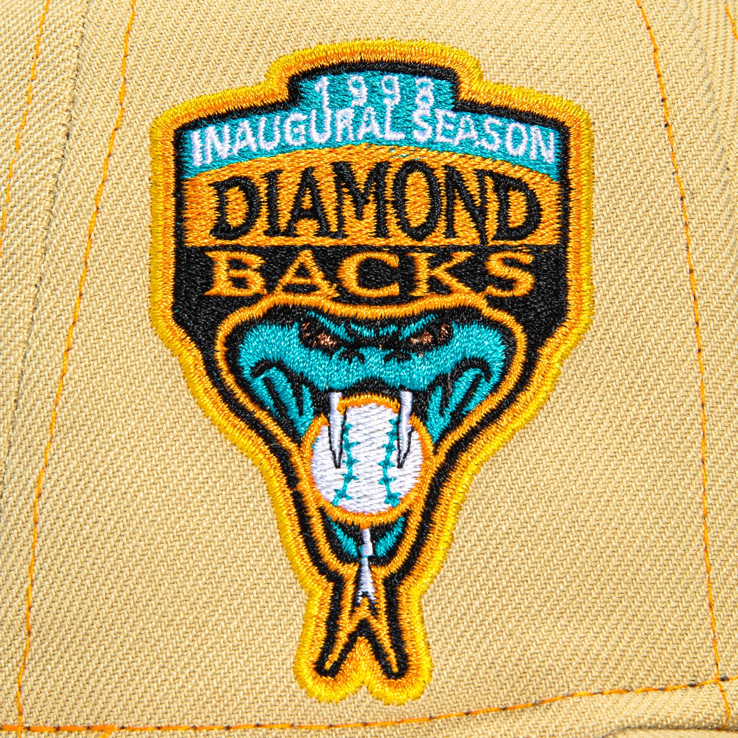 New Era 59Fifty Arizona Diamondbacks Inaugural Patch D Hat - Tan, Yellow - Image 5