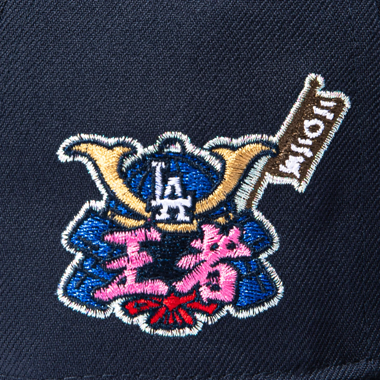 New Era 59Fifty Los Angeles Dodgers Shogun Logo Patch Hat - Navy, Ivory - Image 4