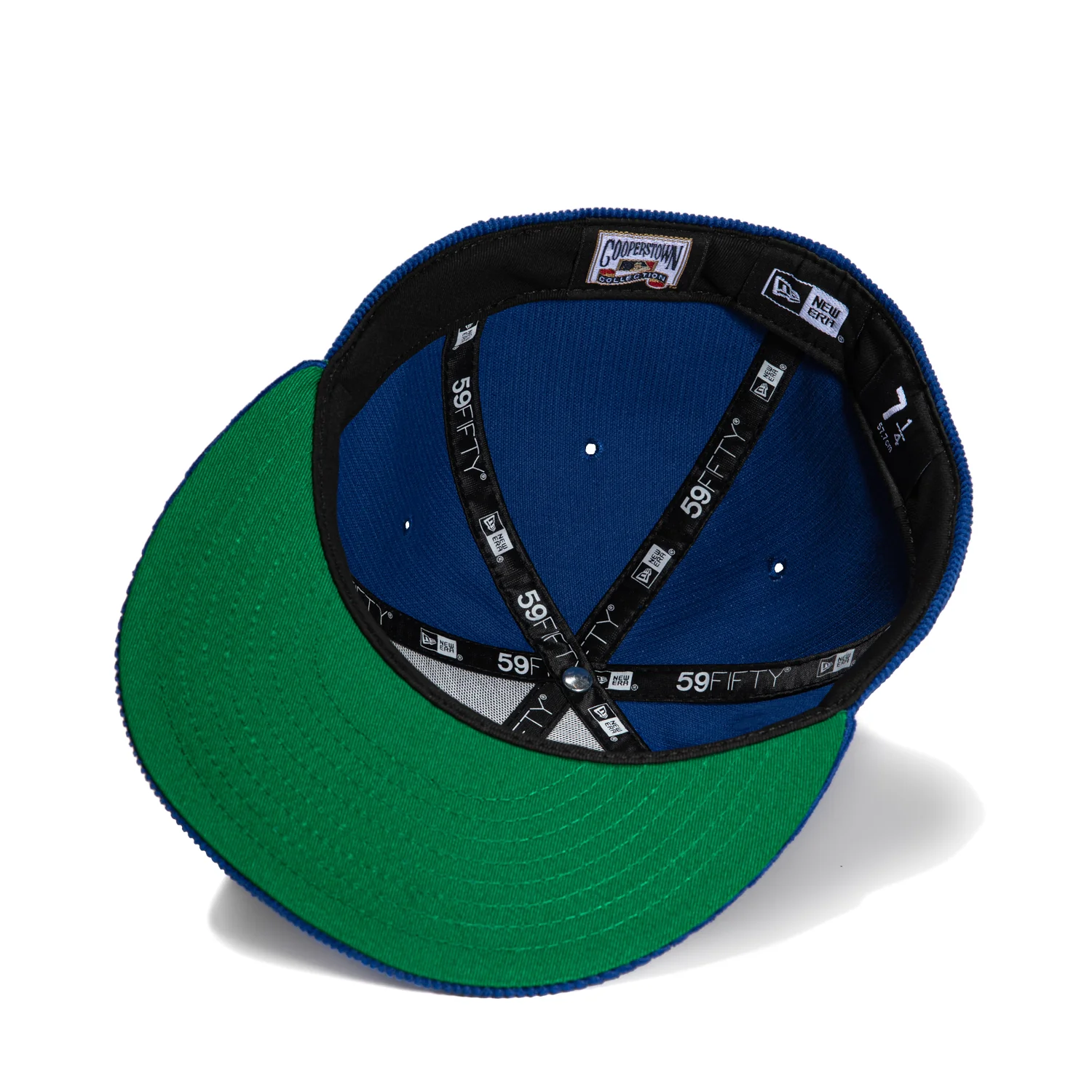 New Era 59Fifty Corduroy Los Angeles Dodgers 2020 World Series Champions Patch Upside Down Hat - Royal, White - Image 2