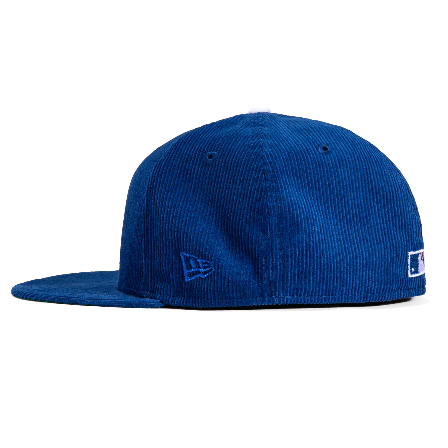 New Era 59Fifty Corduroy Los Angeles Dodgers 2020 World Series Champions Patch Upside Down Hat - Royal, White - Image 3