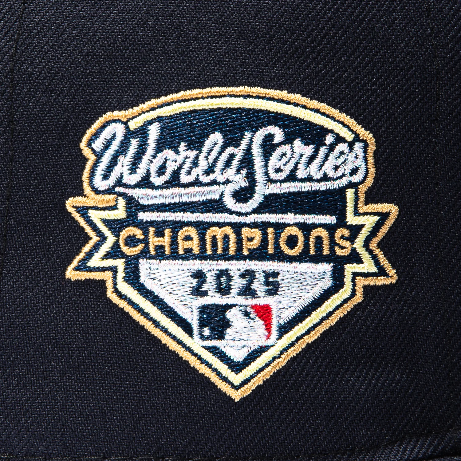 New Era 59Fifty Los Angeles Dodgers 2025 World Series Champions Patch Hat - Navy, Metallic Gold - Image 5