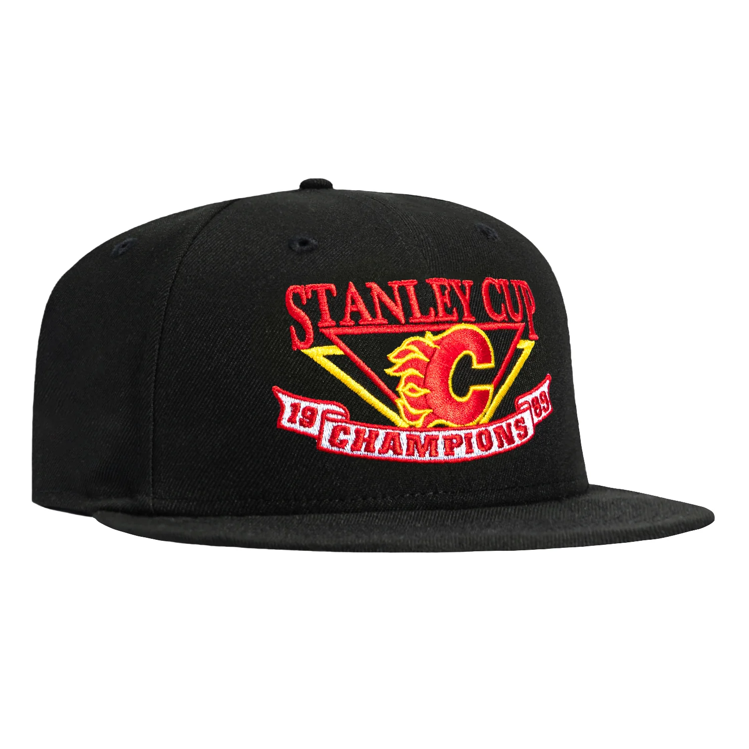 New Era 59Fifty Calgary Flames 1989 Stanley Cup Champions Logo Hat - Black