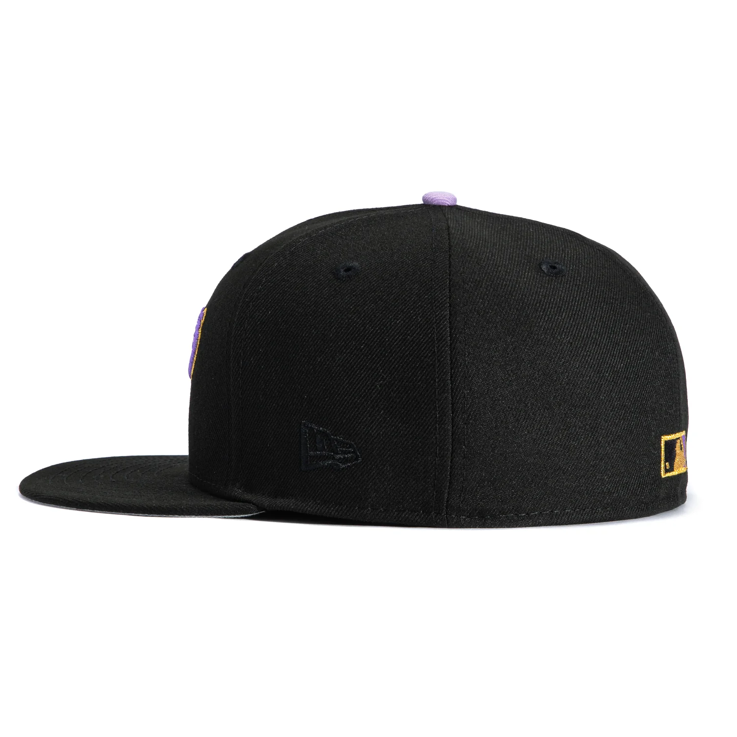 New Era 59Fifty San Francisco Giants 25th Anniversary Patch Script Hat - Black, Lavender, Metallic Gold - Image 3