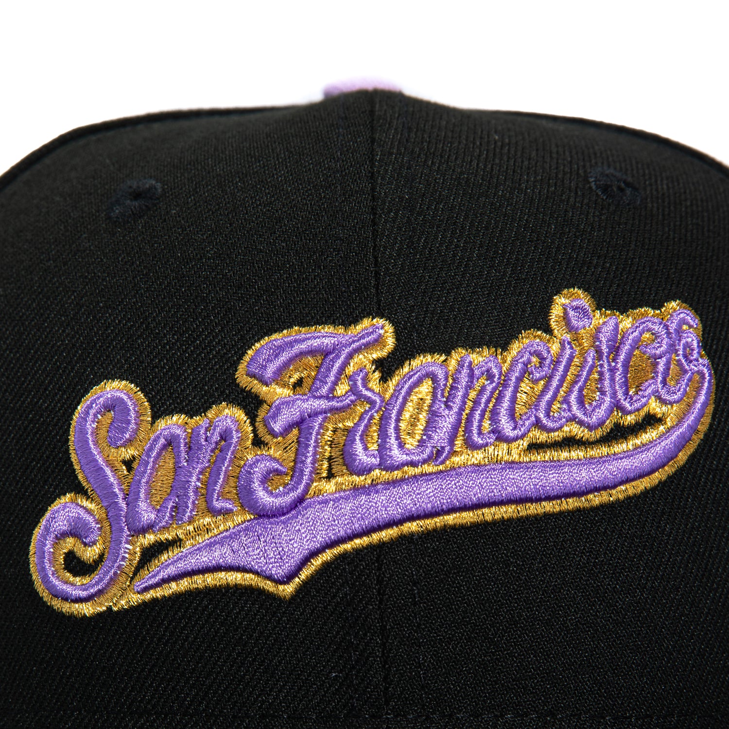 New Era 59Fifty San Francisco Giants 25th Anniversary Patch Script Hat - Black, Lavender, Metallic Gold - Image 4