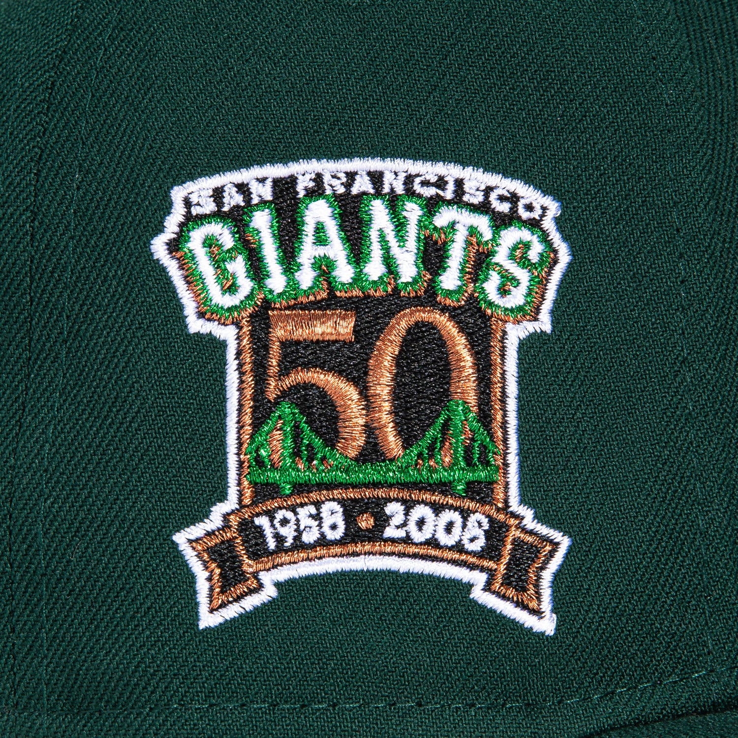 New Era 59Fifty San Francisco Giants 50th Anniversary Patch Hat - Green, Metallic Gold - Image 5