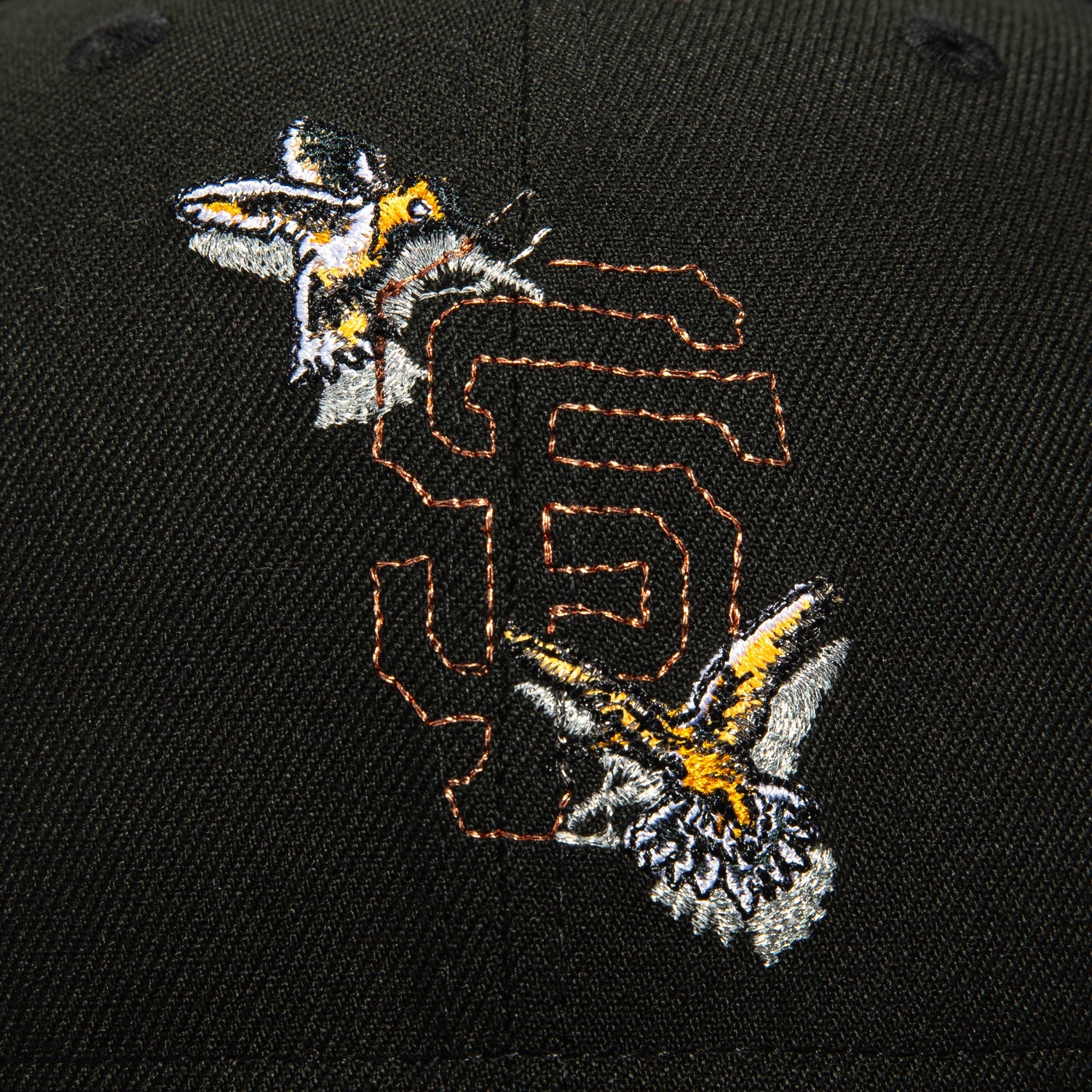 New Era 59Fifty San Francisco Giants Bird Stitch Hat - Black - Image 4