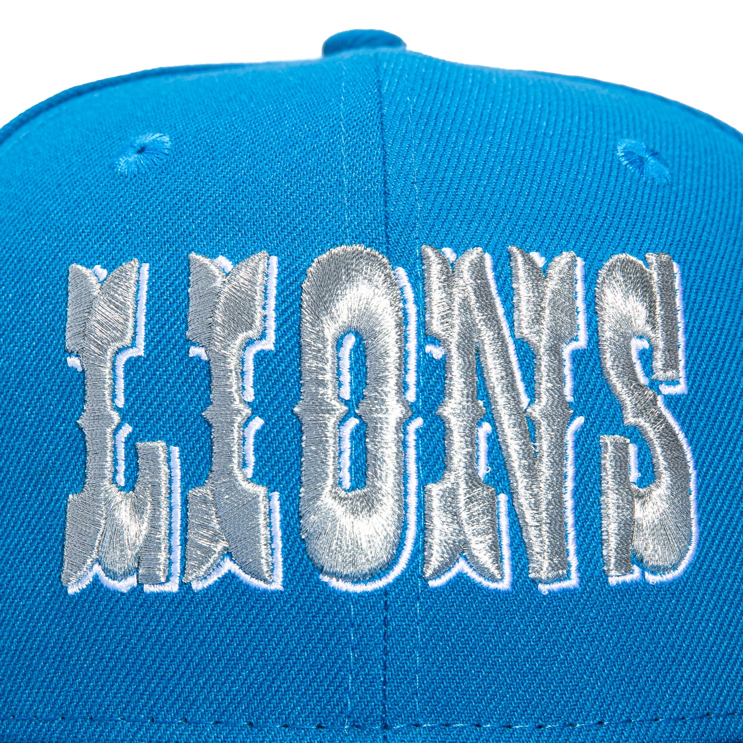New Era 59Fifty Detroit Lions Word Hat - Light Blue, Metallic Silver - Image 4