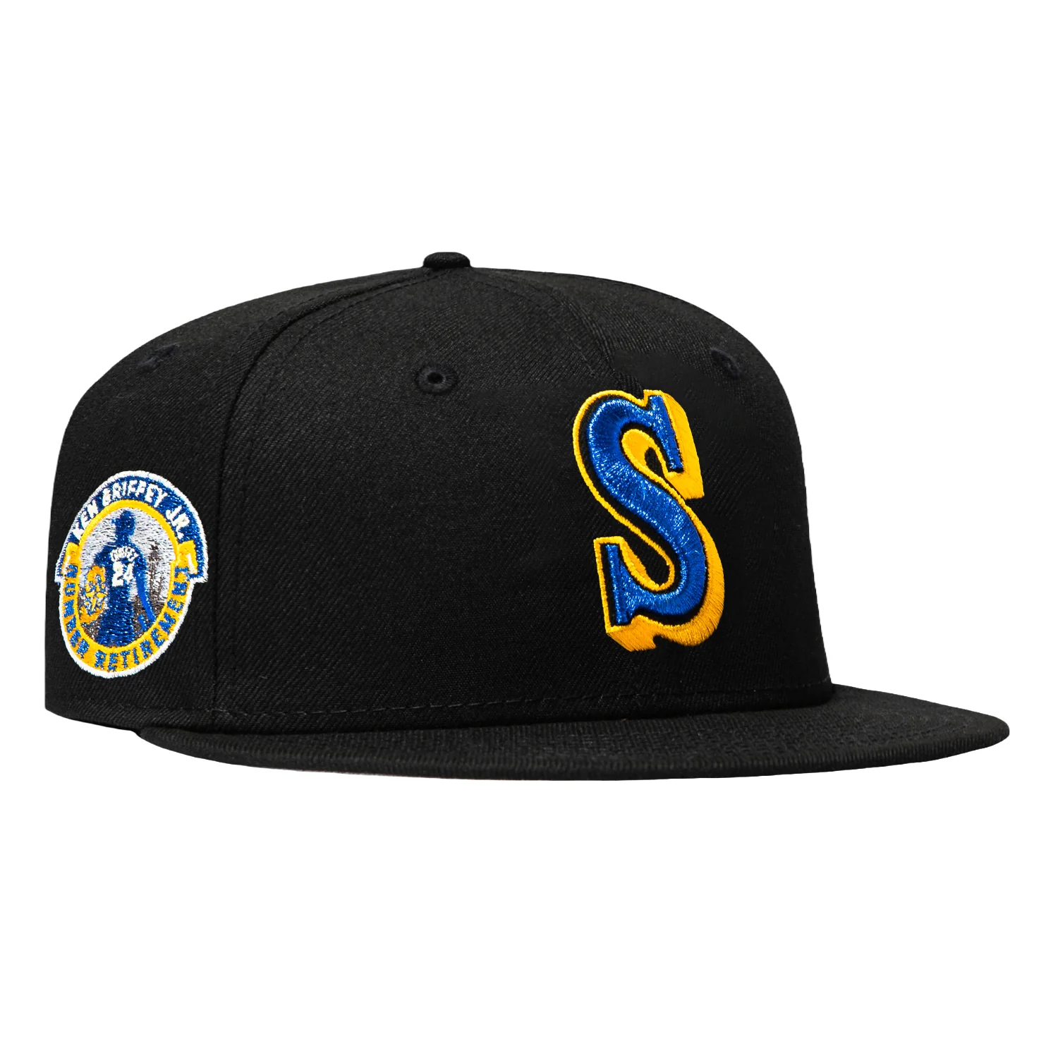 New Era 59Fifty Seattle Mariners Ken Griffey Jr. Patch Hat - Black, Royal, Gold