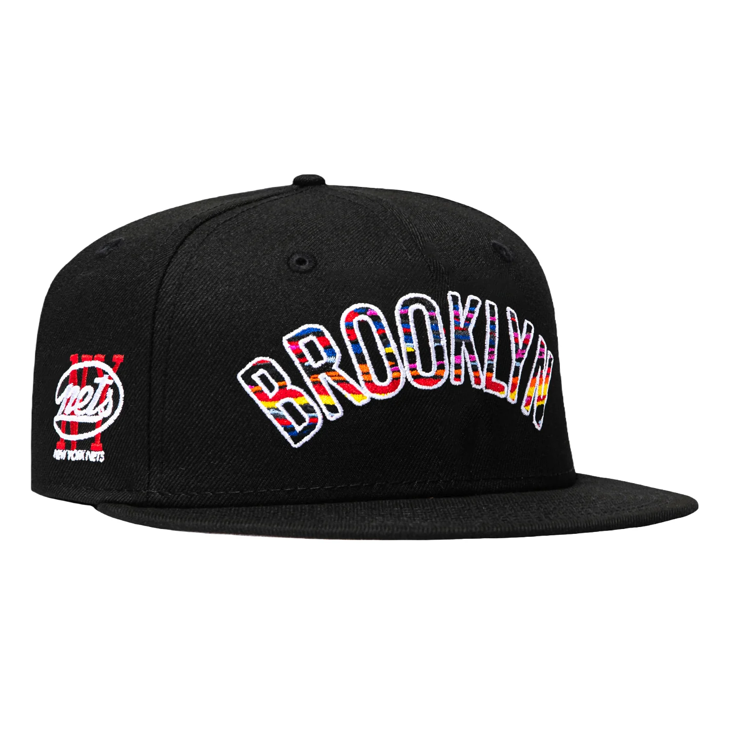 New Era 59Fifty Brooklyn Nets New York Nets City Patch Arch Red UV Hat - Black