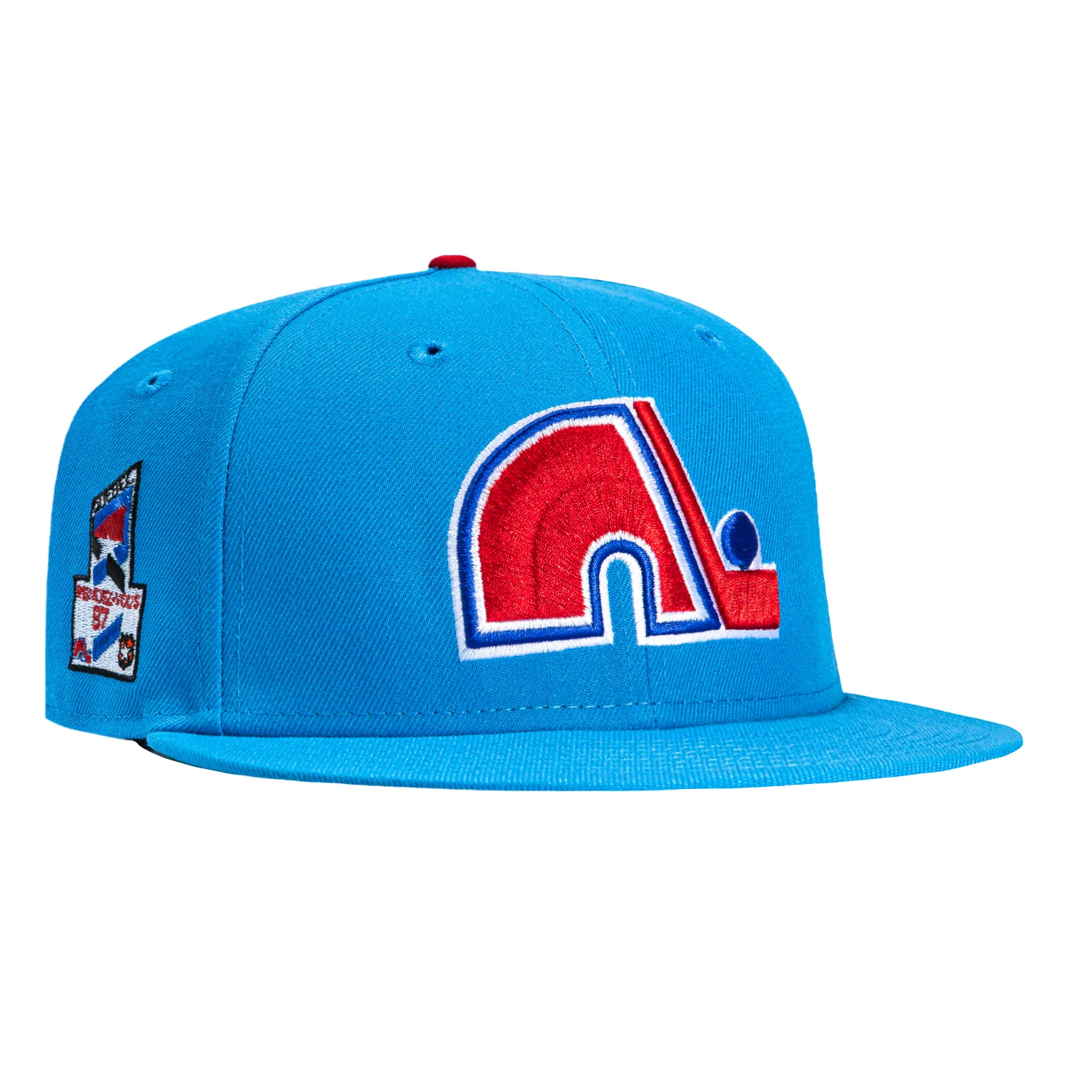 New Era 59Fifty Colorado Avalanche Quebec Nordiques 1987 All Star Game Patch Hat - Light Blue