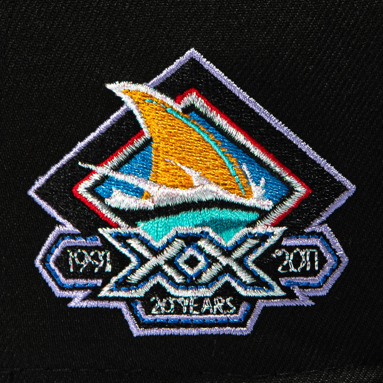 New Era 59Fifty San Jose Sharks 20th Anniversary Patch Alternate Hat - Black, White - Image 5