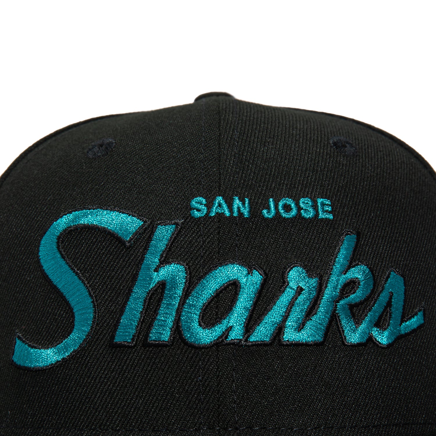 New Era 59Fifty San Jose Sharks Script Hat - Black, Teal - Image 4