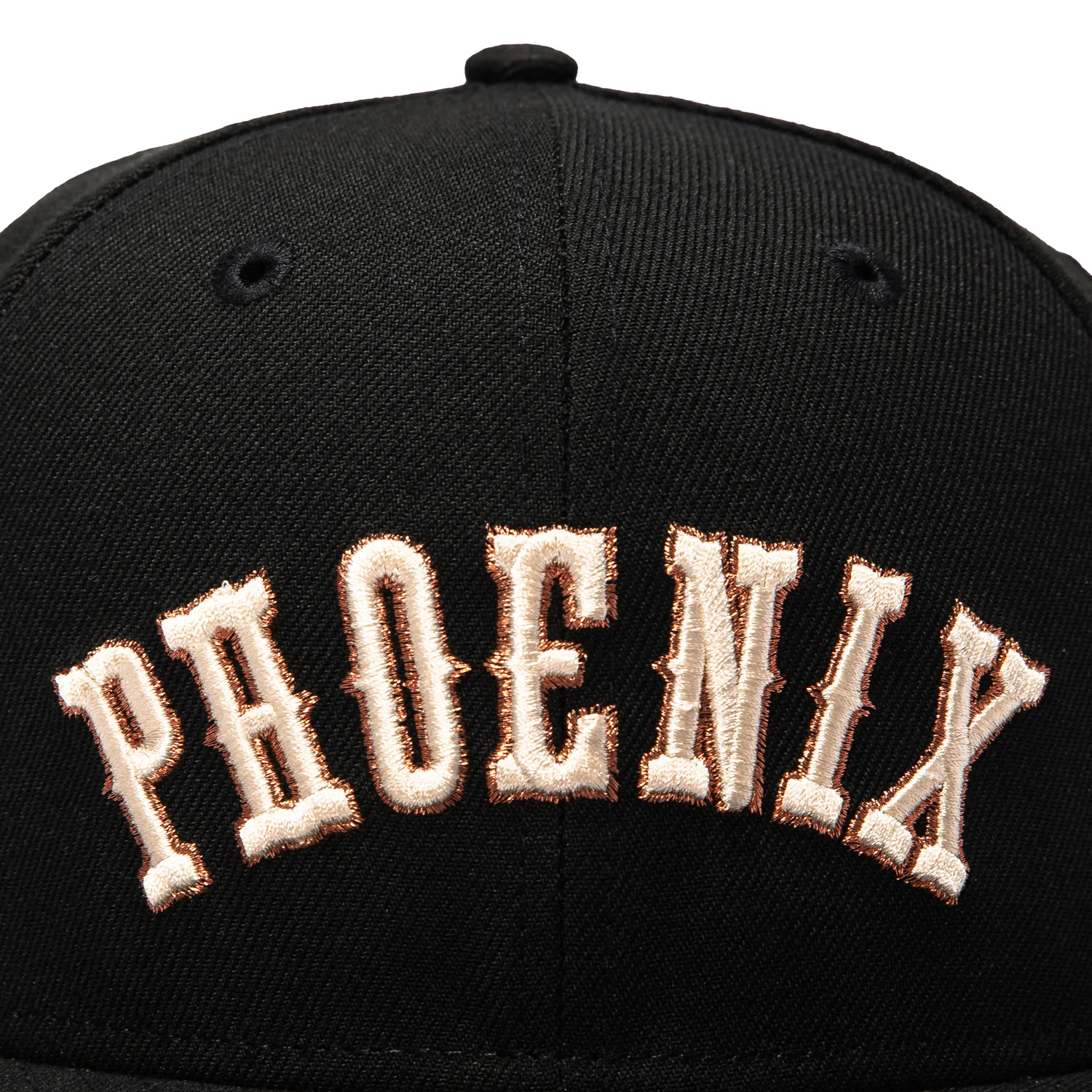 New Era 59Fifty Phoenix Suns 1974 Logo Patch Word Hat - Black, Ivory, Metallic Copper - Image 4