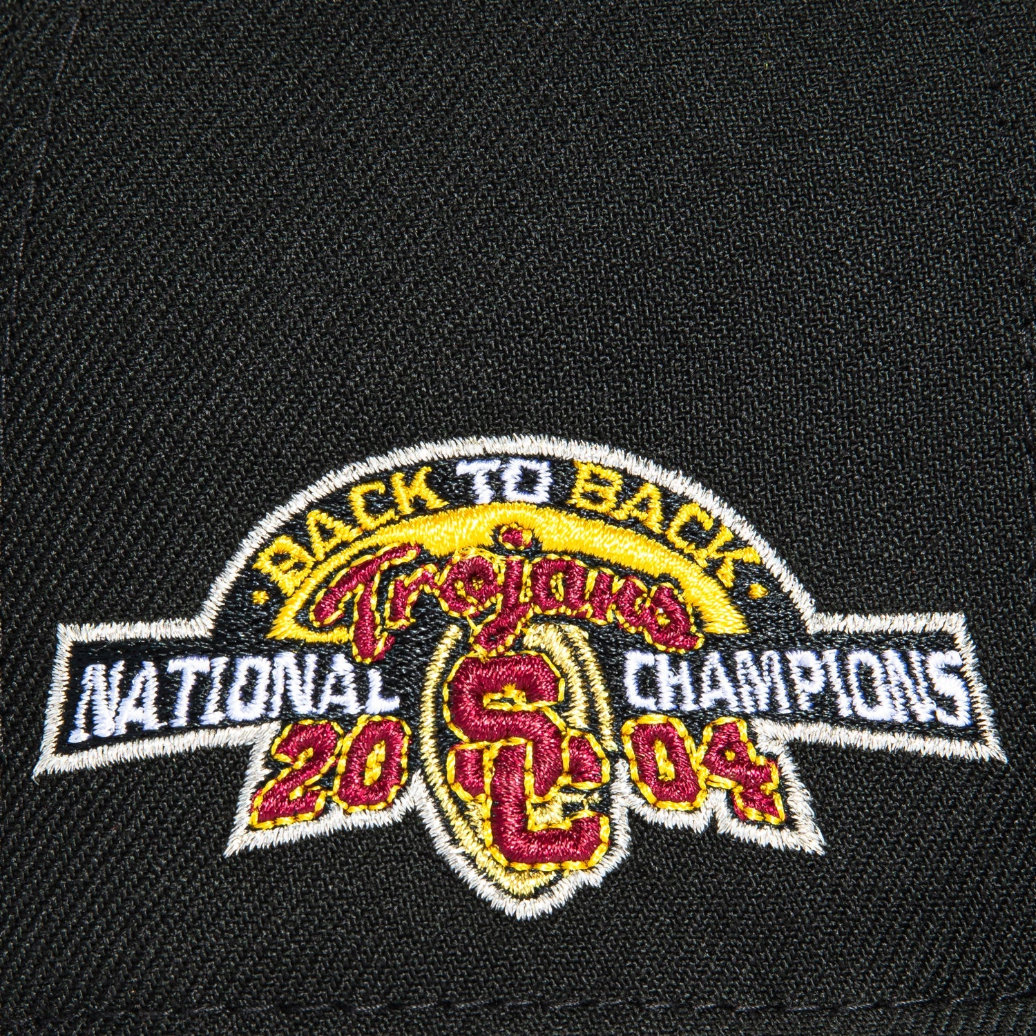 New Era 59Fifty USC Trojans Back To Back 2004 National Champions Patch Word Hat - Black - Image 5