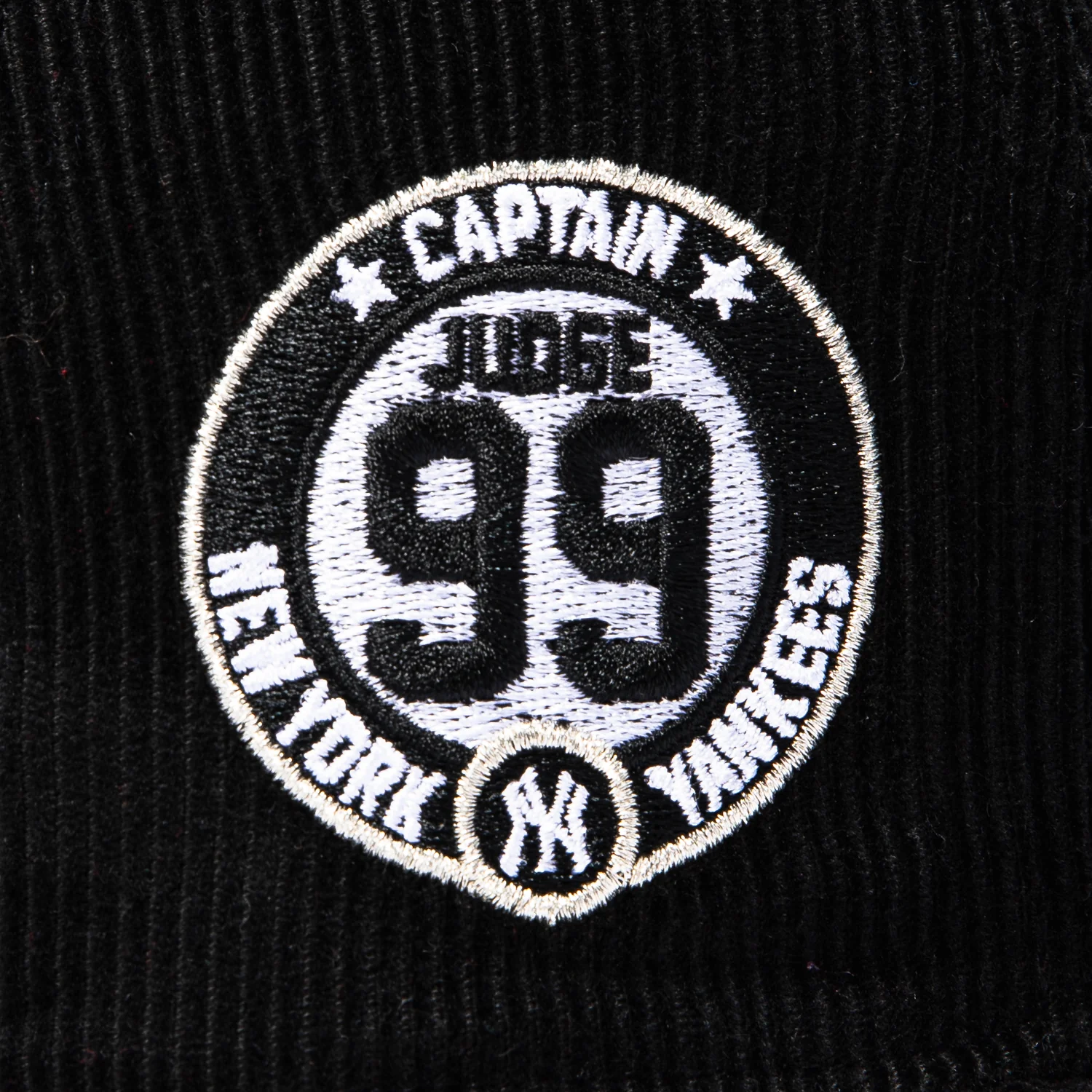 New Era 59Fifty New York Yankees Aaron Judge 99 Patch Corduroy Hat - Black, White - Image 5