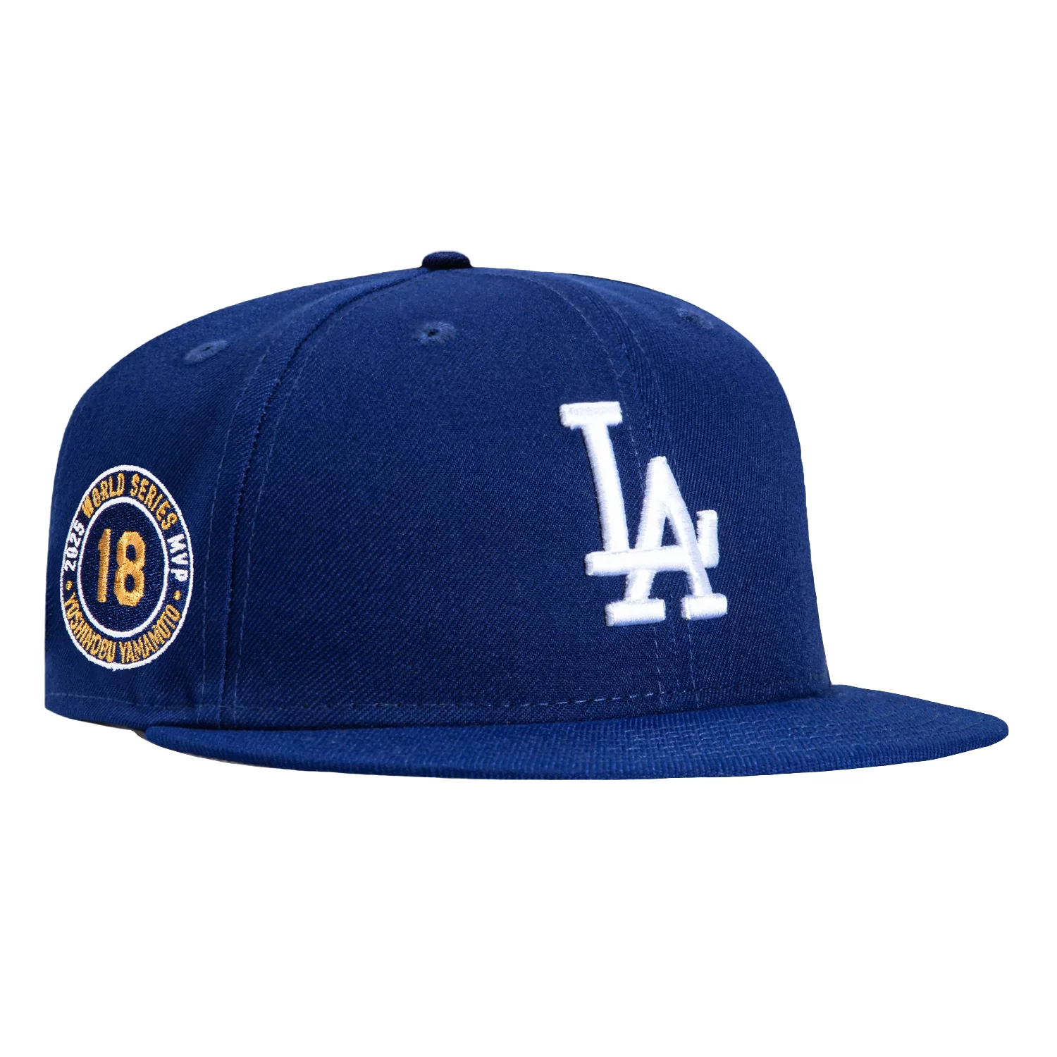 New Era 9Fifty Los Angeles Dodgers 2025 World Series Champions MVP Yoshinobu Yamamoto 18 Patch Game Snapback Hat - Royal