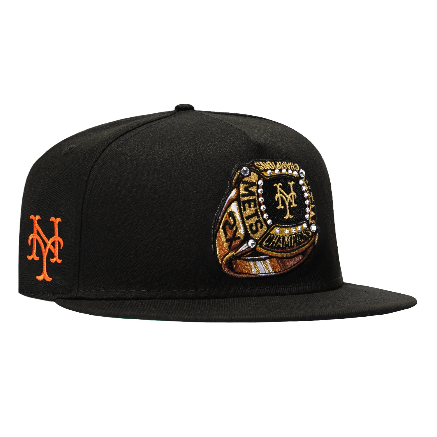 New Era 9Fifty A-Frame Ring New York Mets Logo Patch Snapback Hat - Black