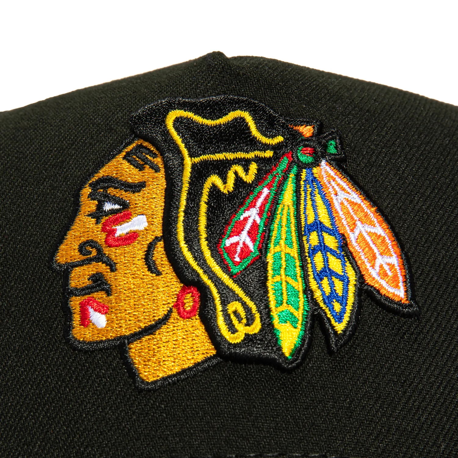 New Era 9Forty A-Frame Chicago Blackhawks Logo Patch Snapback Hat - Black - Image 3