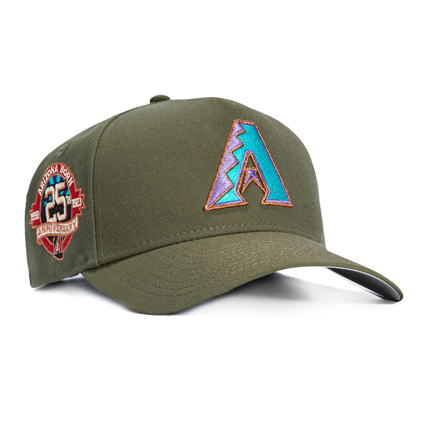 New Era 9Forty A-Frame Arizona Diamondbacks 25th Anniversary Patch A Snapback Hat - Olive, Orange