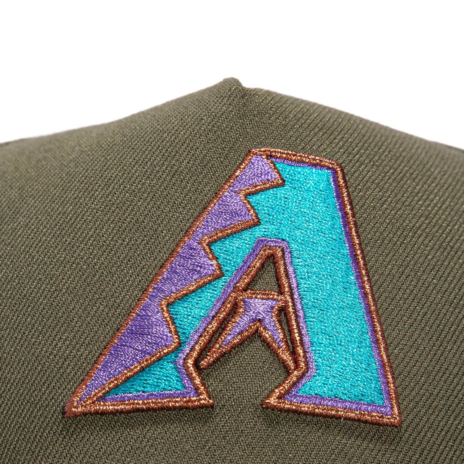 New Era 9Forty A-Frame Arizona Diamondbacks 25th Anniversary Patch A Snapback Hat - Olive, Orange - Image 3