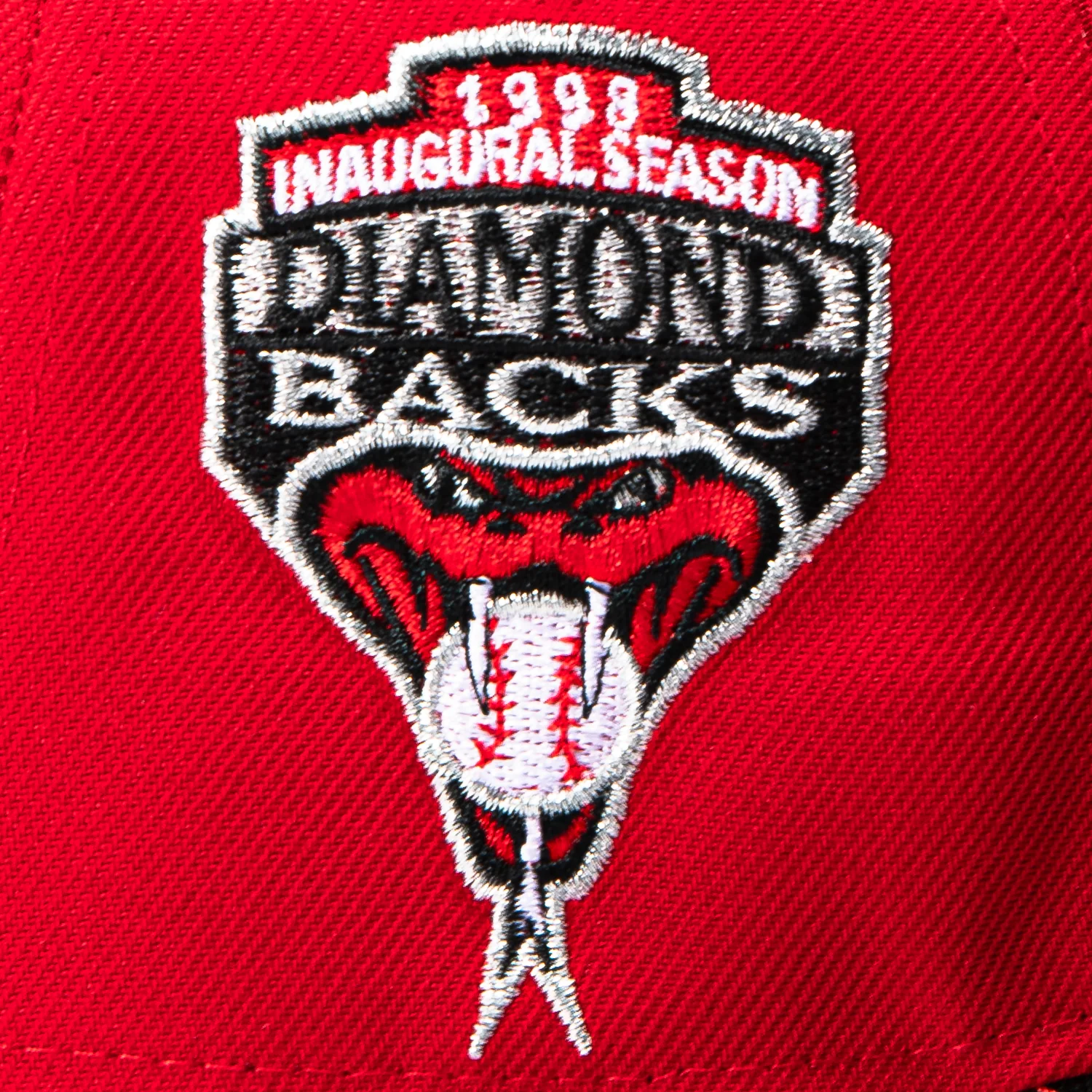 New Era 9Forty A-Frame Arizona Diamondbacks Inaugural Patch D Snapback Hat - Red, Black - Image 4