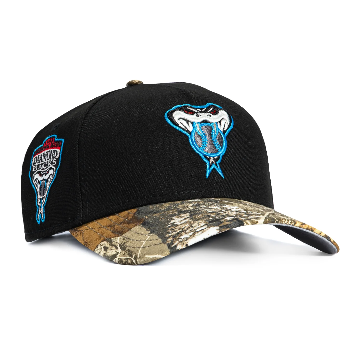 New Era 9Forty A-Frame Arizona Diamondbacks Inaugural Patch Snakehead Snapback Hat - Black, Realtree