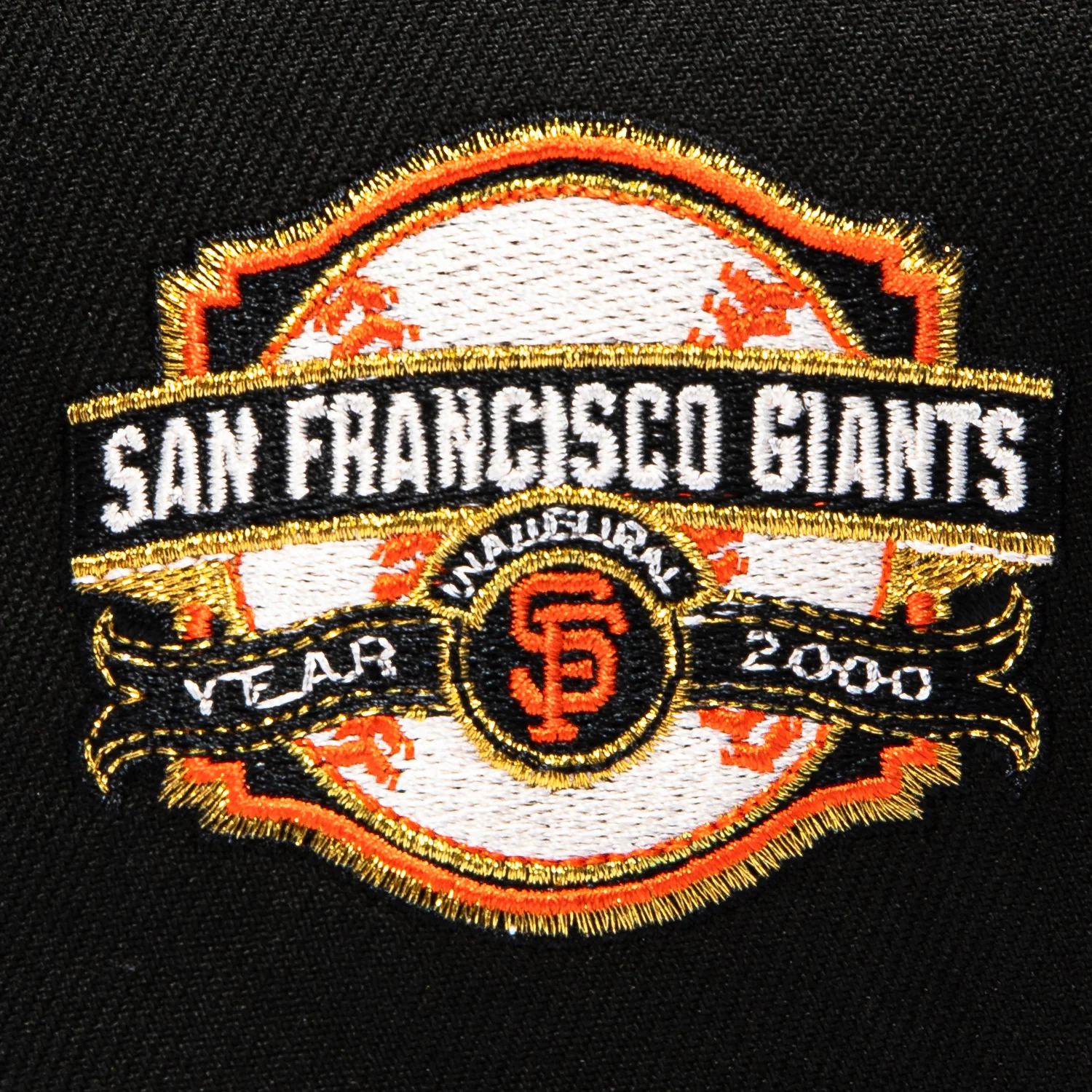 New Era 9Forty A-Frame San Francisco Giants Inaugural Patch Snapback Script Hat - Black, Burnt Orange - Image 4